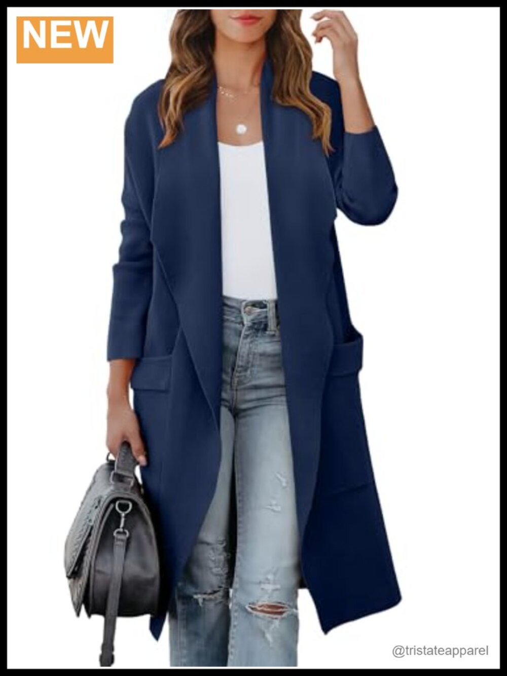 Womens Oversized Open Front Cardigan Sweater with Pockets